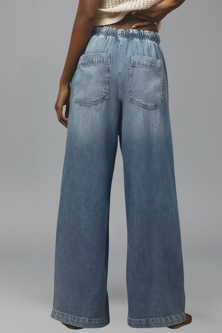 Damen Relaxed Fit Wide-Leg Jeans Denim Blau