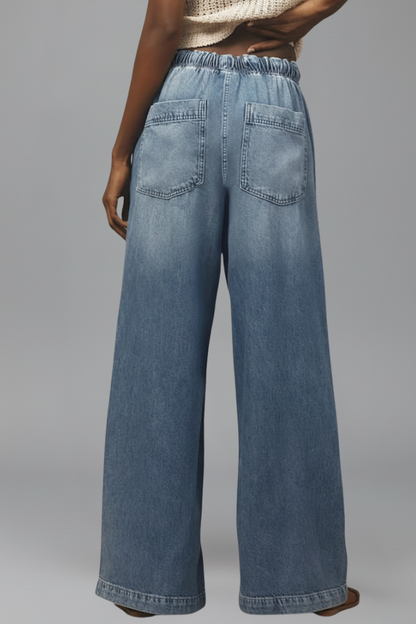 Damen Relaxed Fit Wide-Leg Jeans Denim Blau