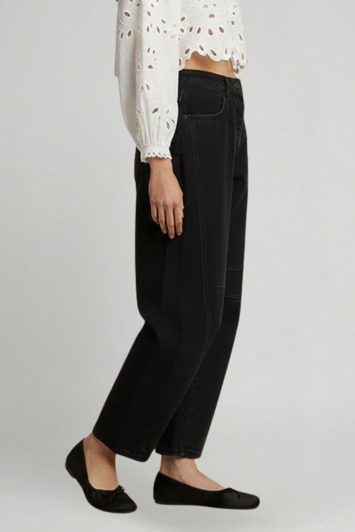 Damen High-Waist Stretch-Jeans Wide-Leg Denim Blau