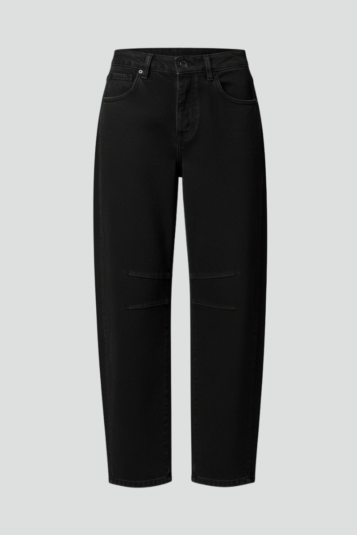 Damen High-Waist Stretch-Jeans Wide-Leg Denim Blau - Eveloria