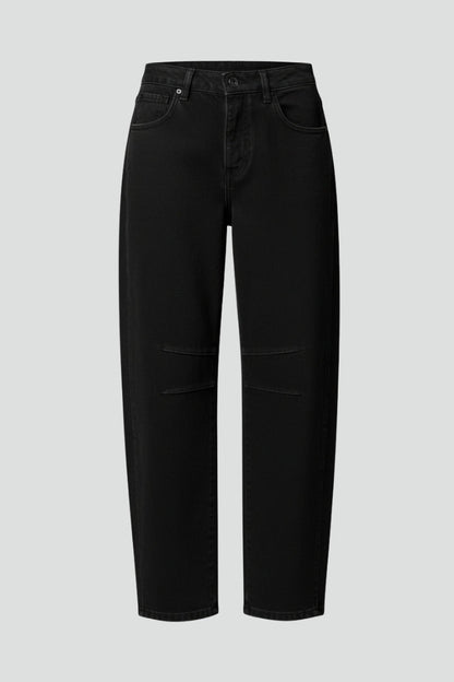 Damen High-Waist Stretch-Jeans Wide-Leg Denim Blau - Eveloria