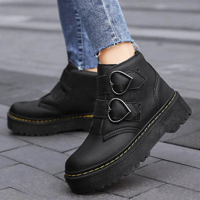 Damen Stiefeletten Dicke Sohle