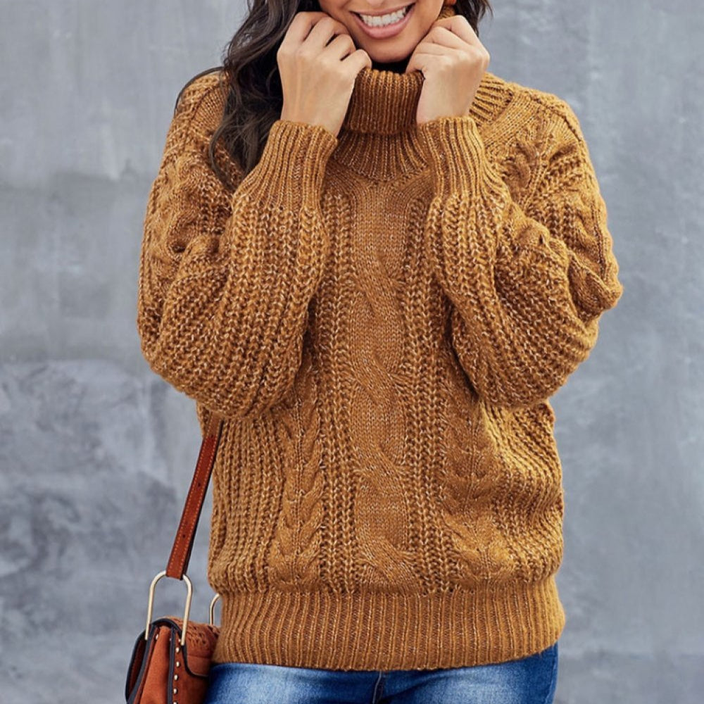 Eveloria Damen Winter Rollkragenpullover Dicker Strickkomfort - Eveloria