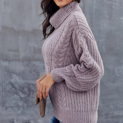 Eveloria Damen Winter Rollkragenpullover Dicker Strickkomfort