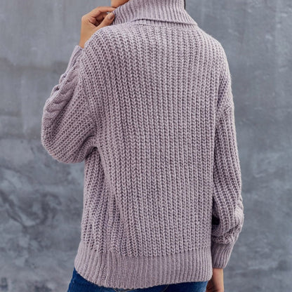 Eveloria Damen Winter Rollkragenpullover Dicker Strickkomfort