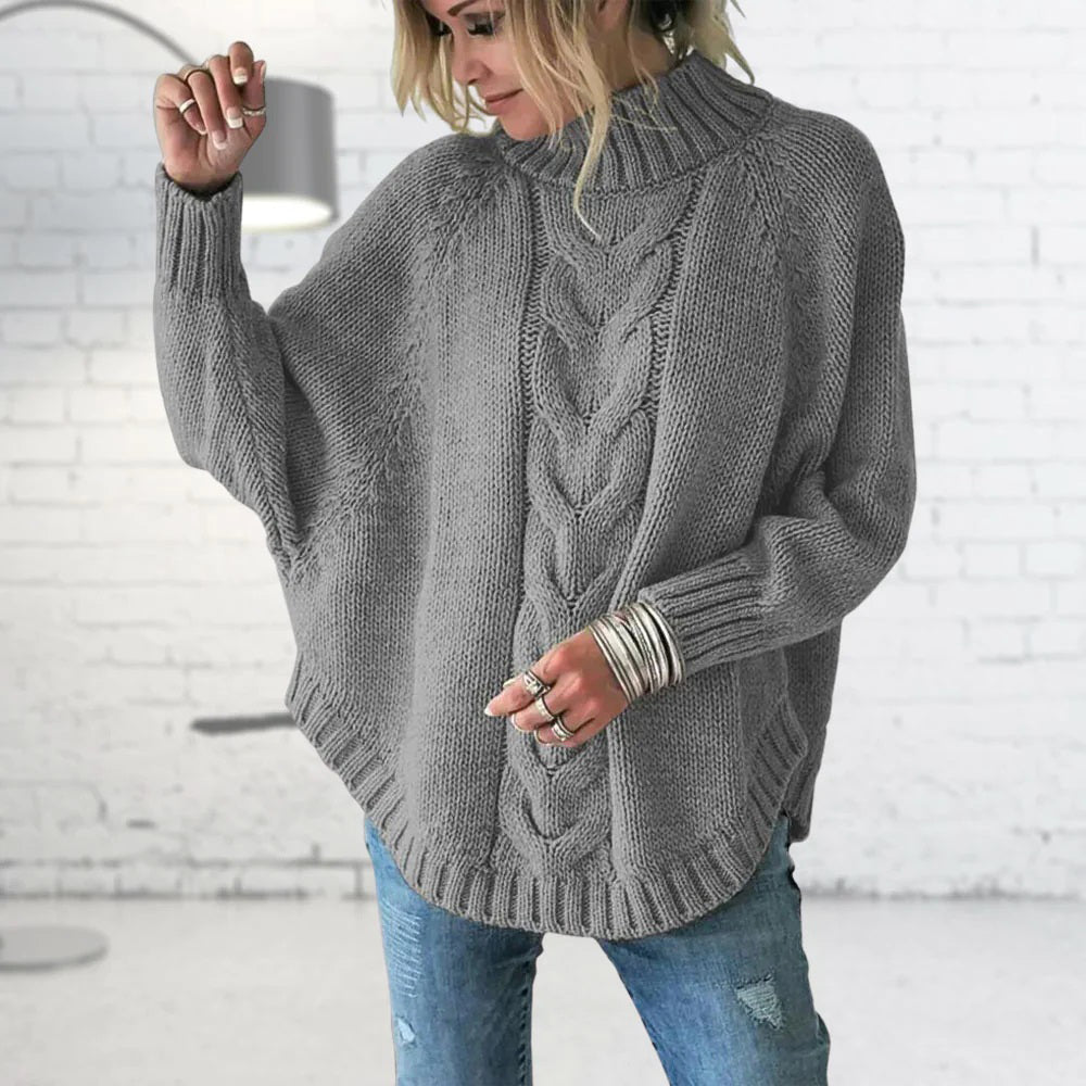 Eveloria Damen Grobstrickpullover Lang
