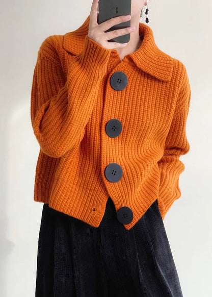 Damen Strickjacke Peter Pan Kragen Winter