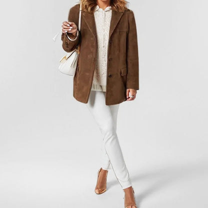 Damen Lederjacke Locker Sitzend Urban Style