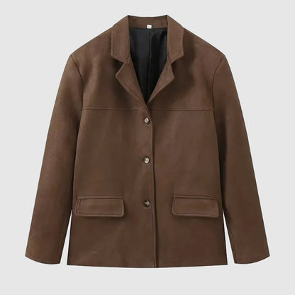 Damen Lederjacke Locker Sitzend Urban Style