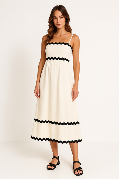 Damen A-Linien Maxikleid Spaghettiträger