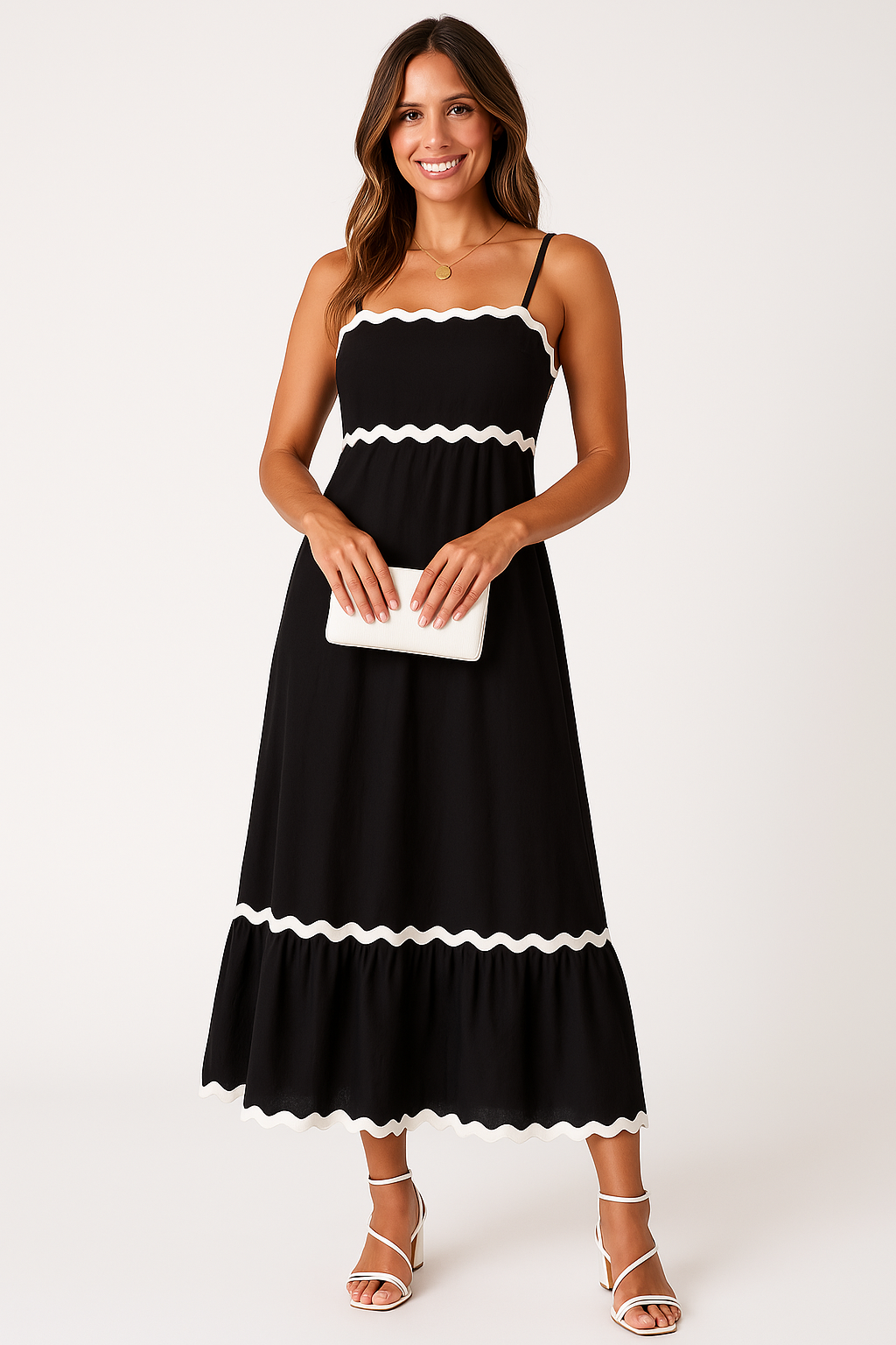 Damen A-Linien Maxikleid Spaghettiträger - Eveloria