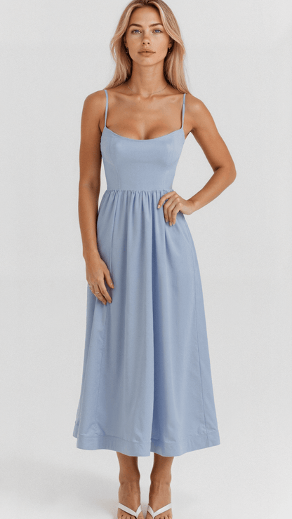 Damen A-Linie Midikleid Ascot-Stil