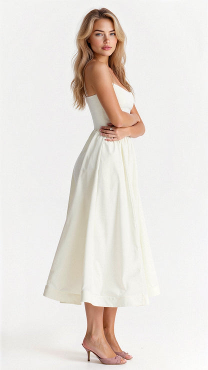 Damen A-Linie Midikleid Ascot-Stil