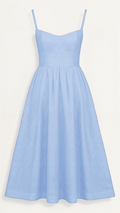 Damen A-Linie Midikleid Ascot-Stil