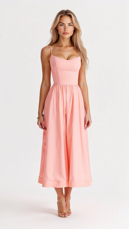 Damen A-Linie Midikleid Ascot-Stil