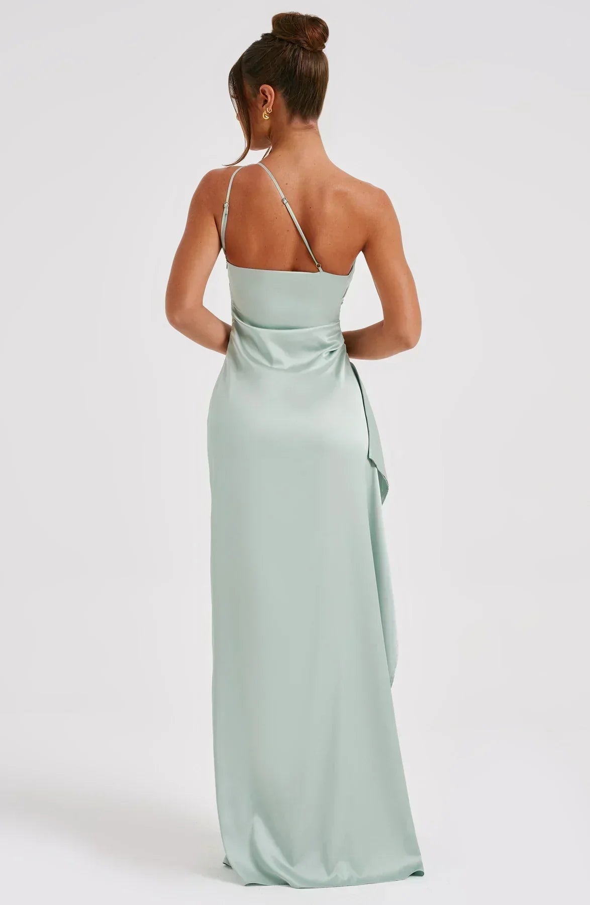 Damen One-Shoulder Maxikleid Mit Schlitz