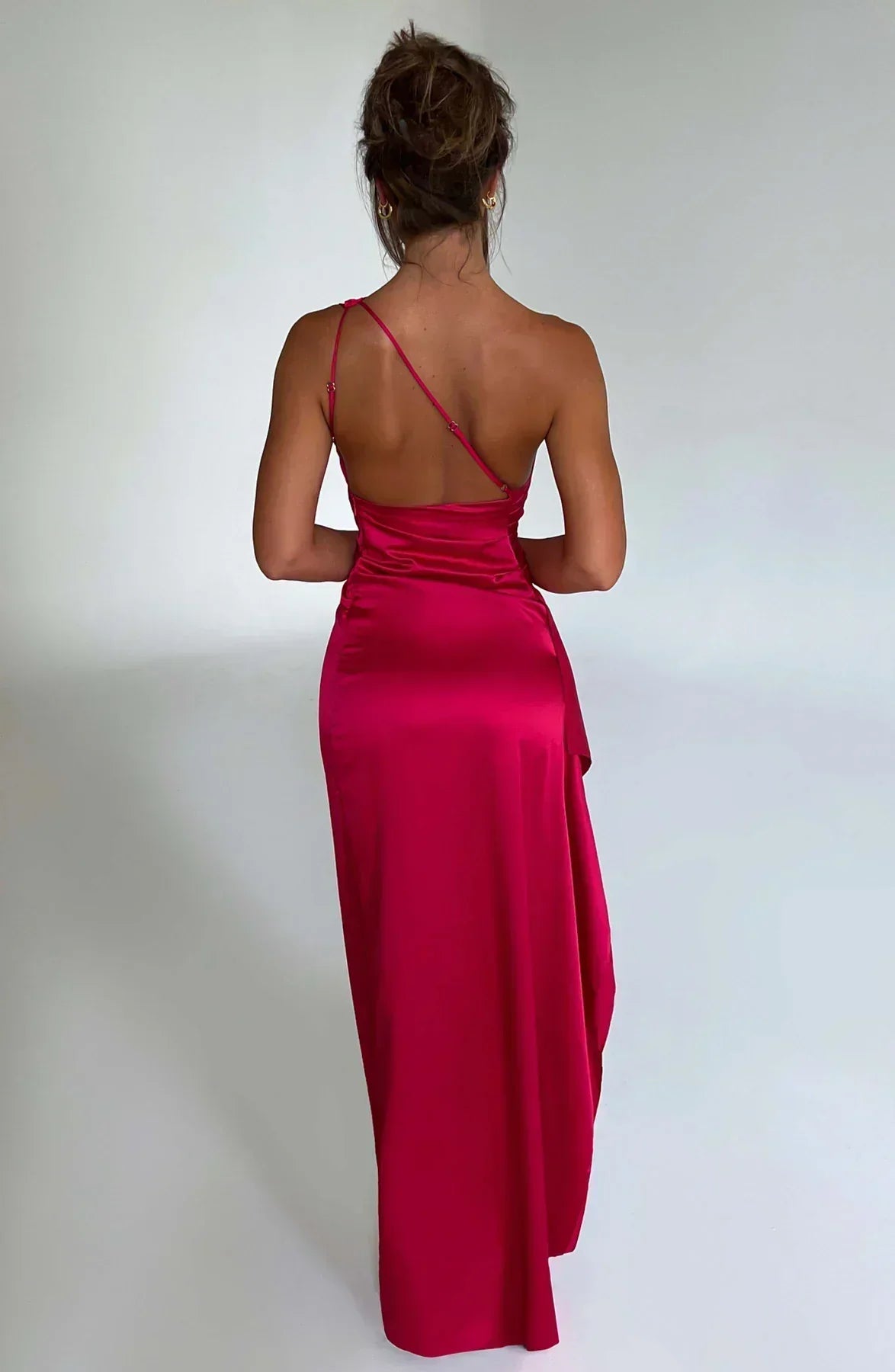 Damen One-Shoulder Maxikleid Mit Schlitz