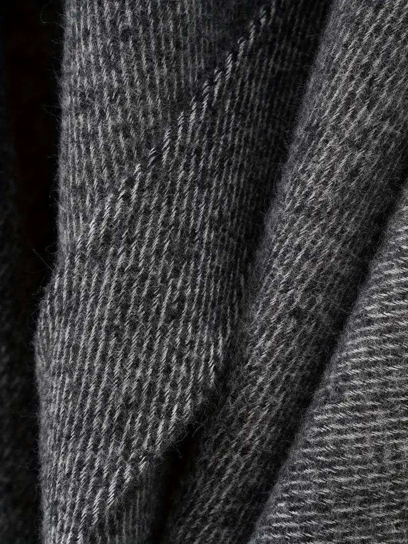 Damen Asymmetrischer Schal Oversized Wrap mit Taillengürtel Braun