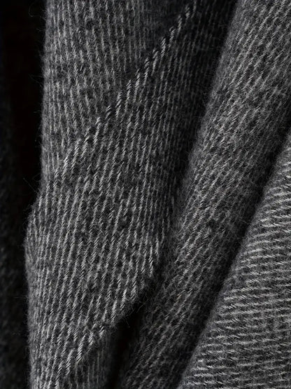 Damen Asymmetrischer Schal Oversized Wrap mit Taillengürtel Braun