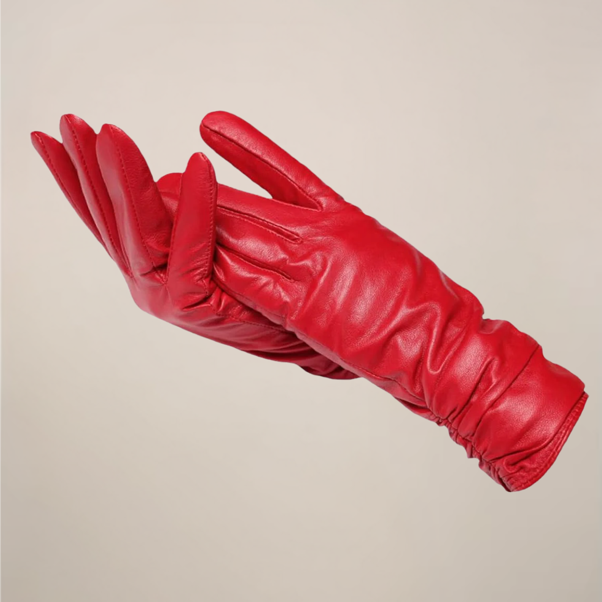 Damen Handschuhe Elegantes Design Gerafftes Handgelenk