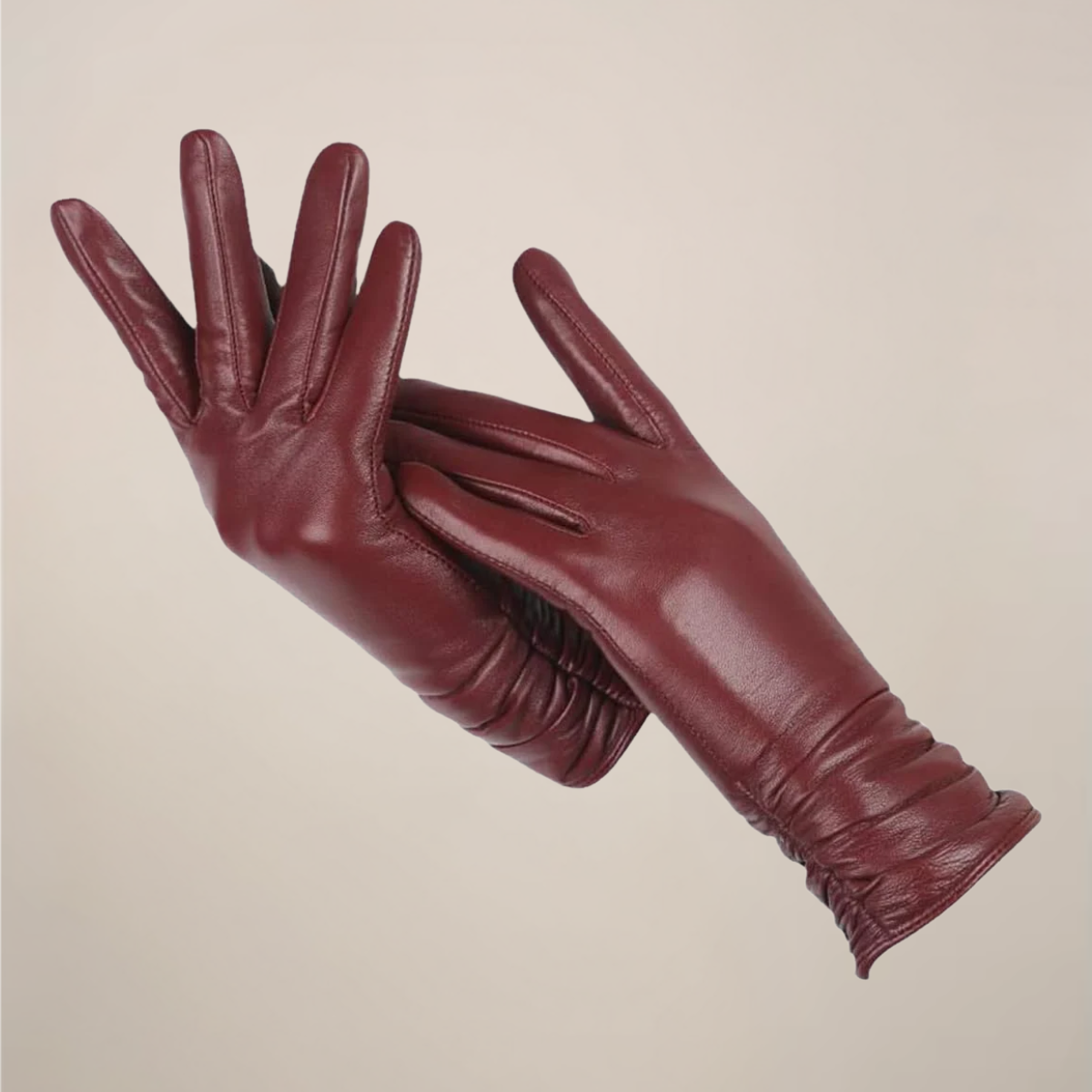 Damen Handschuhe Elegantes Design Gerafftes Handgelenk