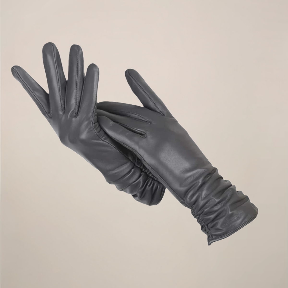 Damen Handschuhe Elegantes Design Gerafftes Handgelenk