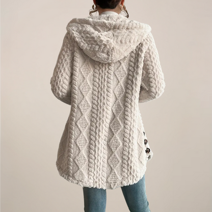 Damen Strickcardigan Locker Frühling Baumwolle Beige