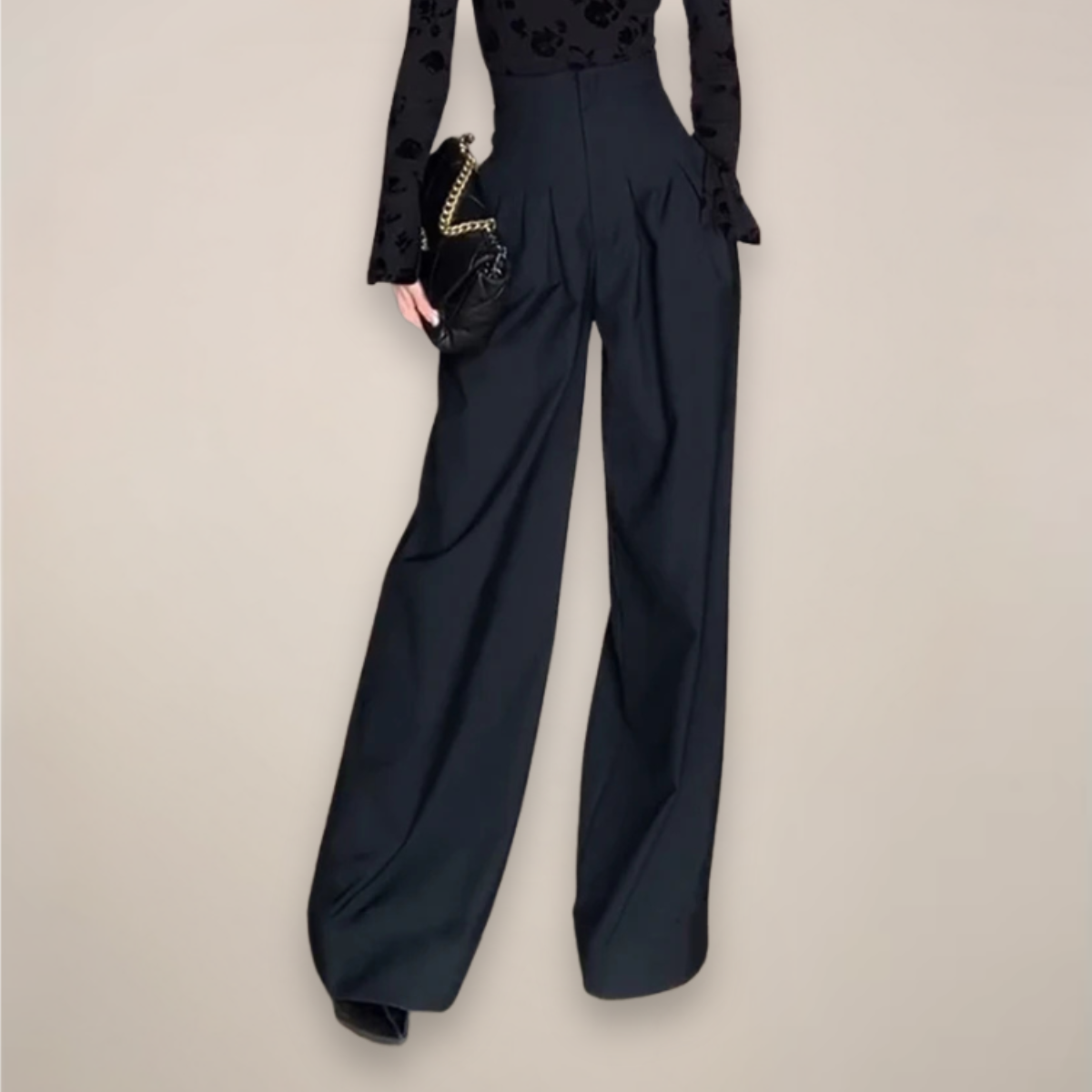 Damen Hochtaillierte Weitehose
