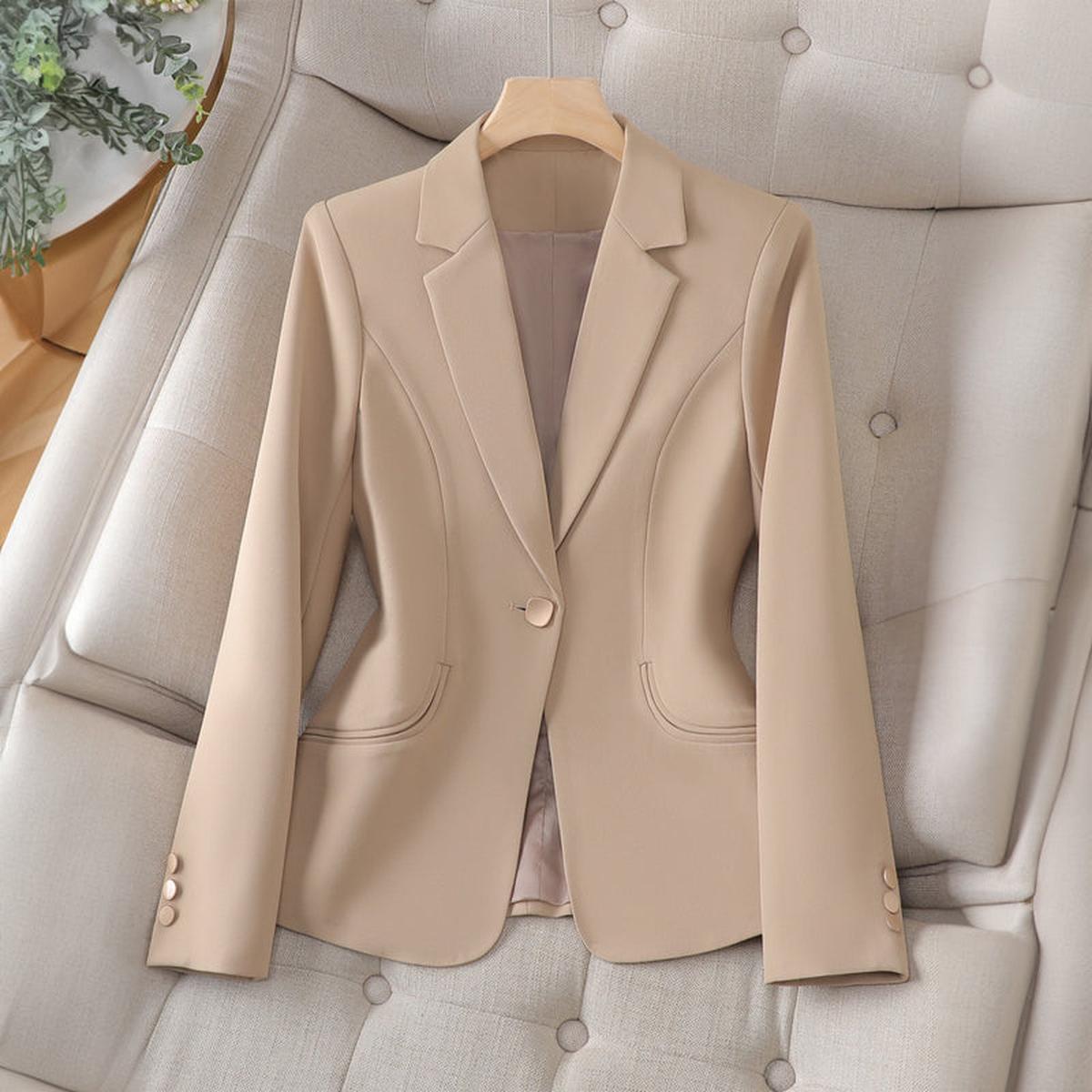 Damen Elegante Arbeitsjacke Figurbetont Schwarz - Eveloria
