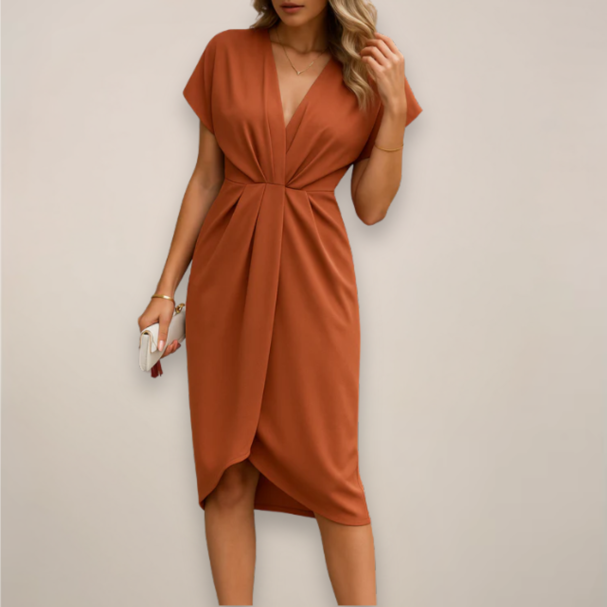 Damen Midi-Wickelkleid für besondere Anlässe