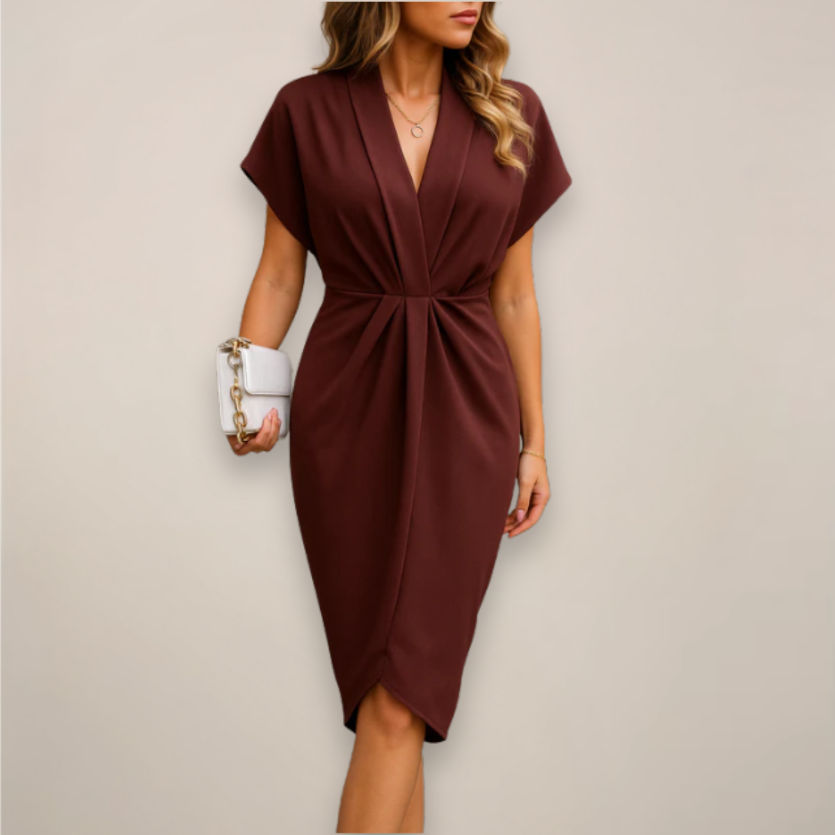Damen Midi-Wickelkleid für besondere Anlässe
