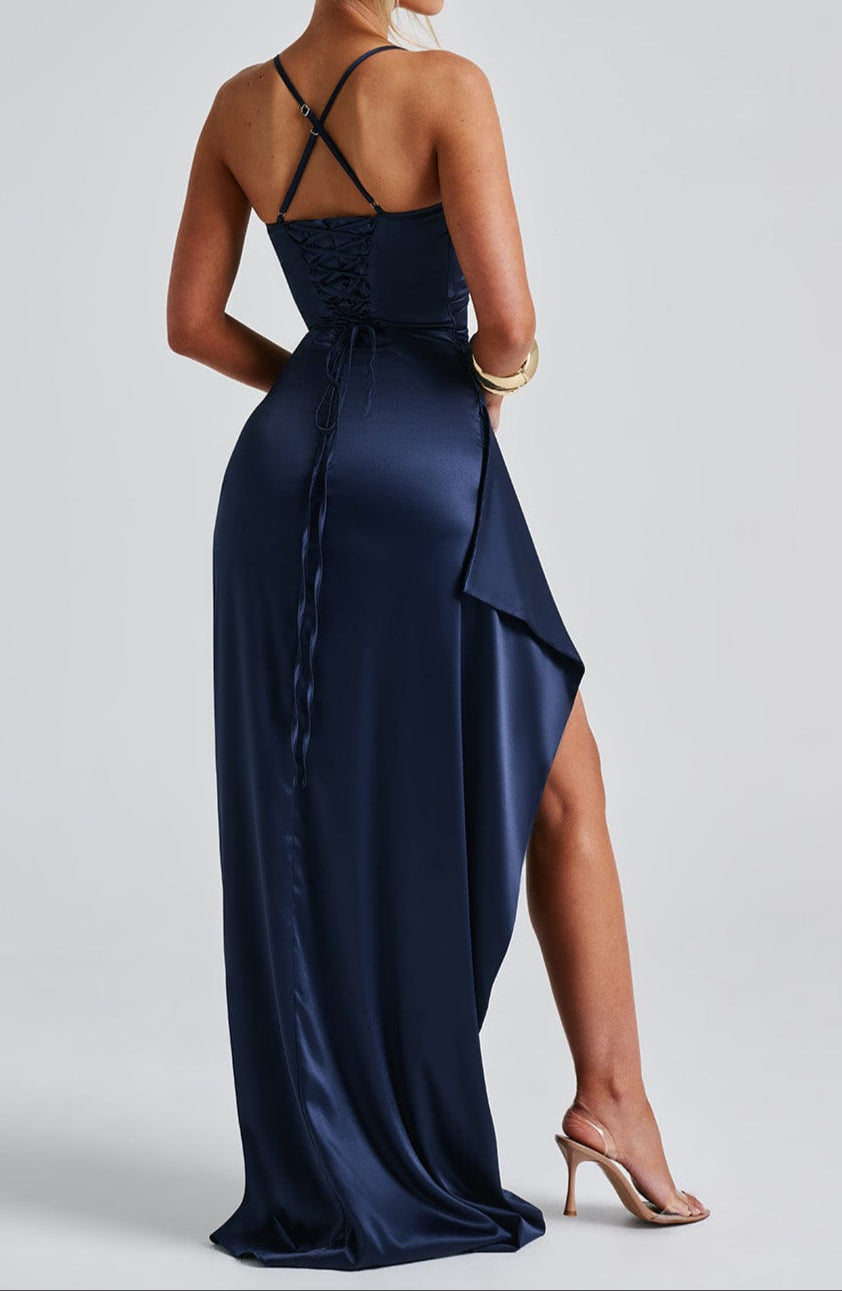 Damen Trägermaxikleid Mit Schlitz Abendkleid