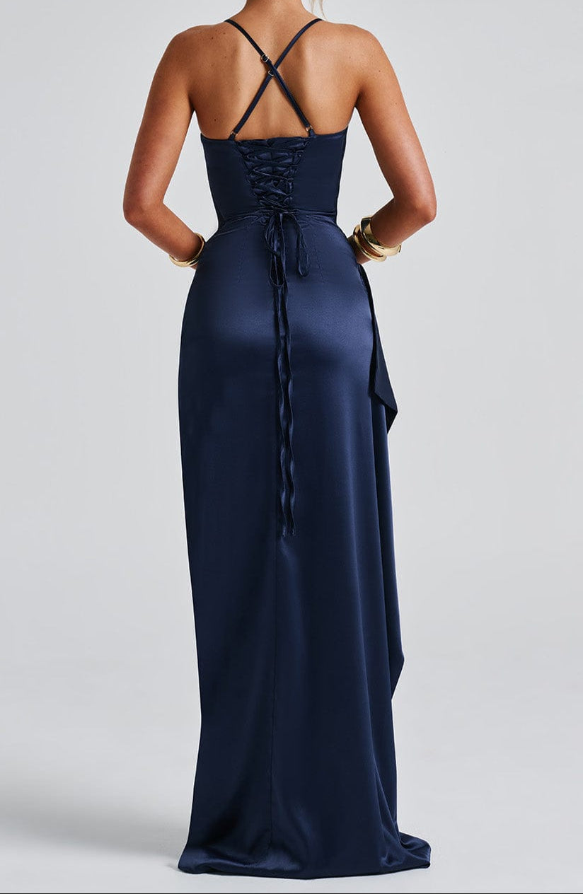 Damen Trägermaxikleid Mit Schlitz Abendkleid
