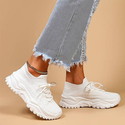 Damen Strick-Schnürschuhe Freizeit