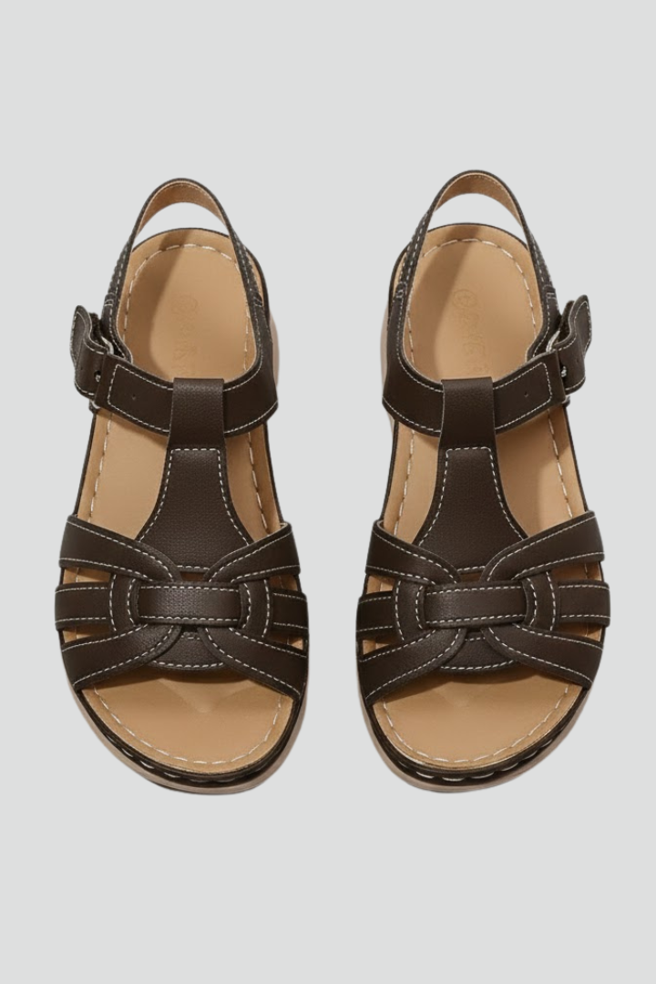 Damen Retro-Riemchensandalen Schnallenverschluss - Eveloria