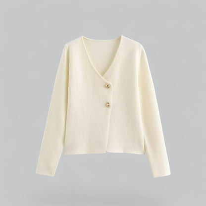 Damen Cardigan Mit Knöpfen Beige