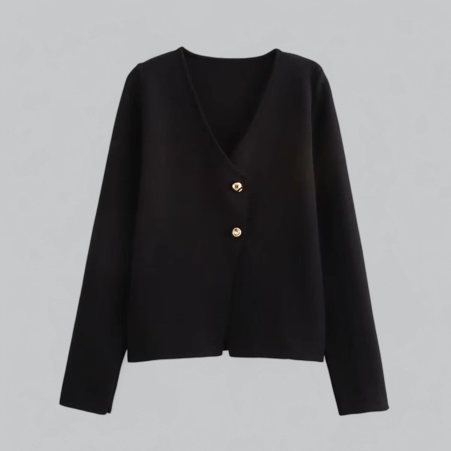 Damen Cardigan Mit Knöpfen Beige - Eveloria