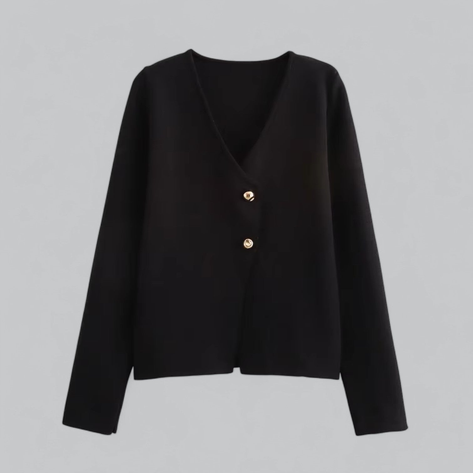 Damen Cardigan Mit Knöpfen Beige - Eveloria