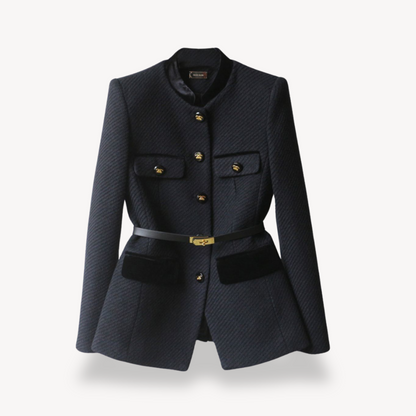 Damen Maßgeschneiderter Blazer Gürtel Knopfverschluss - Eveloria