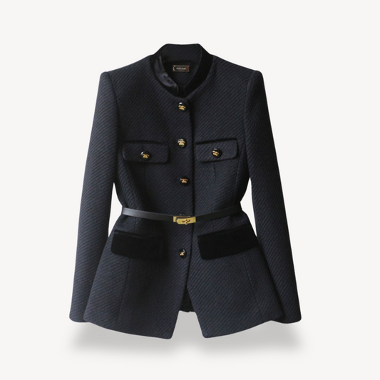 Damen Maßgeschneiderter Blazer Gürtel Knopfverschluss - Eveloria