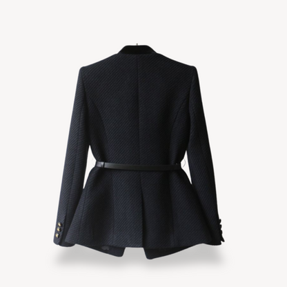 Damen Maßgeschneiderter Blazer Gürtel Knopfverschluss