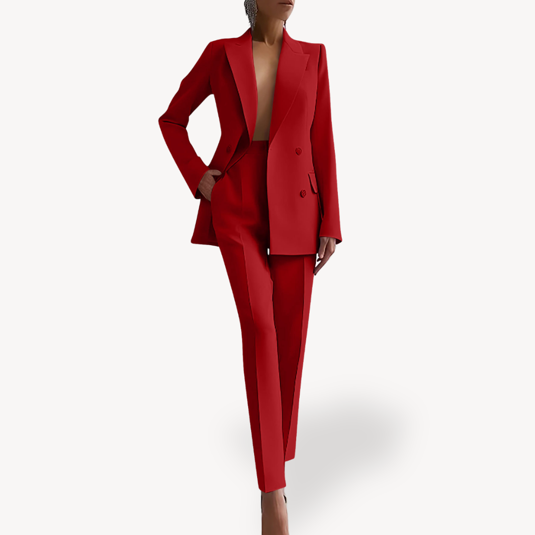 Damen Maßgeschneiderter Blazer-Hose-Anzug Zweiteiler