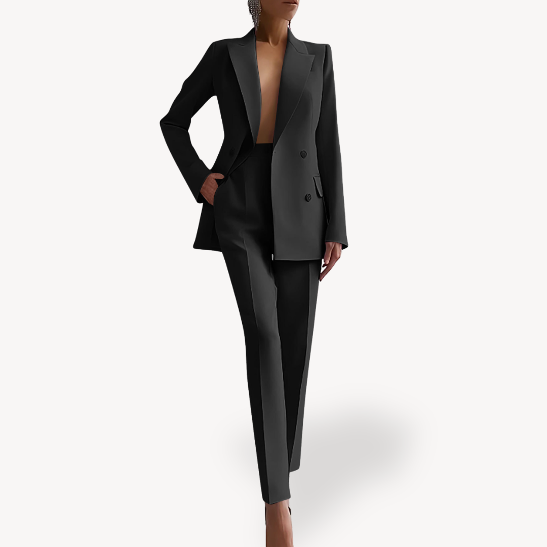 Damen Maßgeschneiderter Blazer-Hose-Anzug Zweiteiler - Eveloria