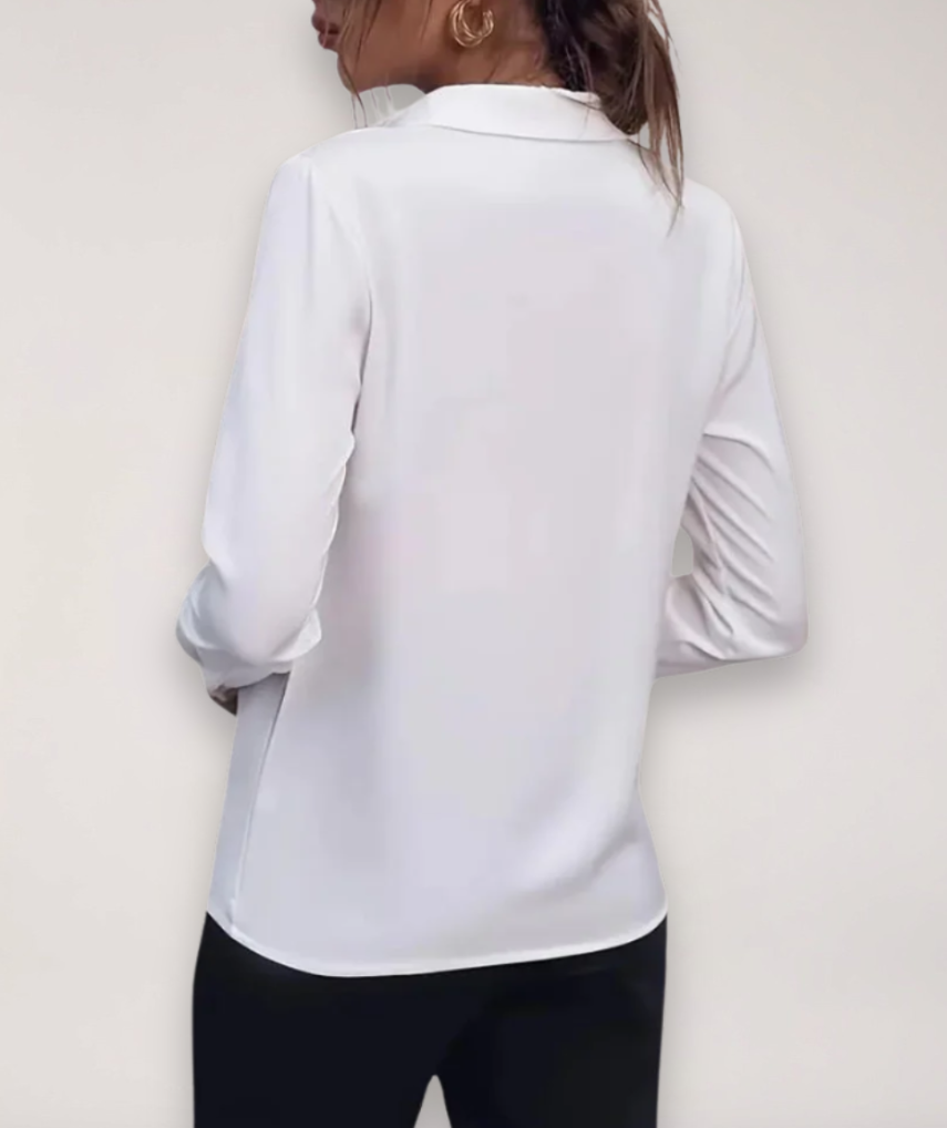 Damen Bürobluse Frühjahr Knopfleiste Bluse