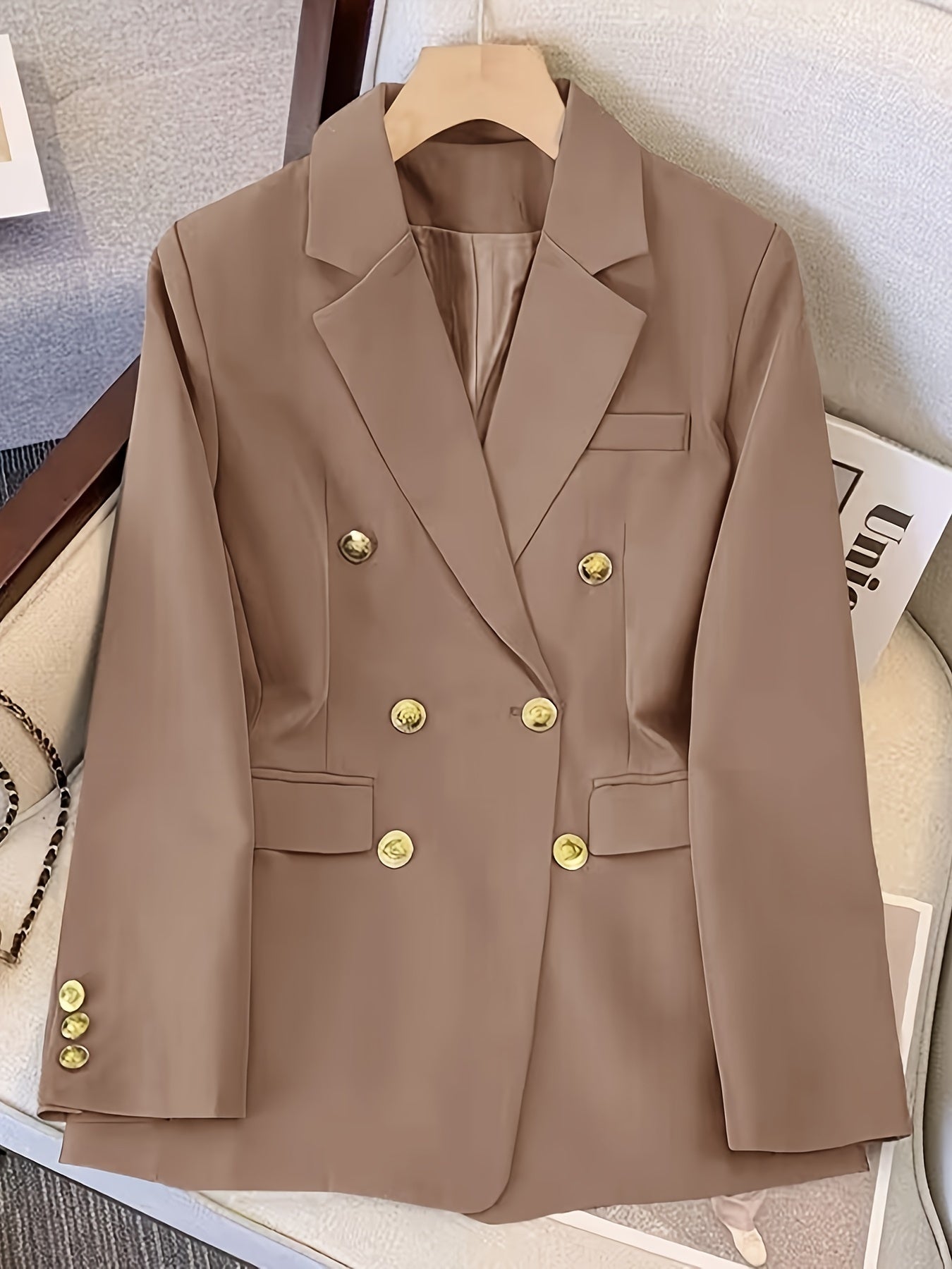 Damen Maßgeschneiderte Doppelreihige Blazerjacke