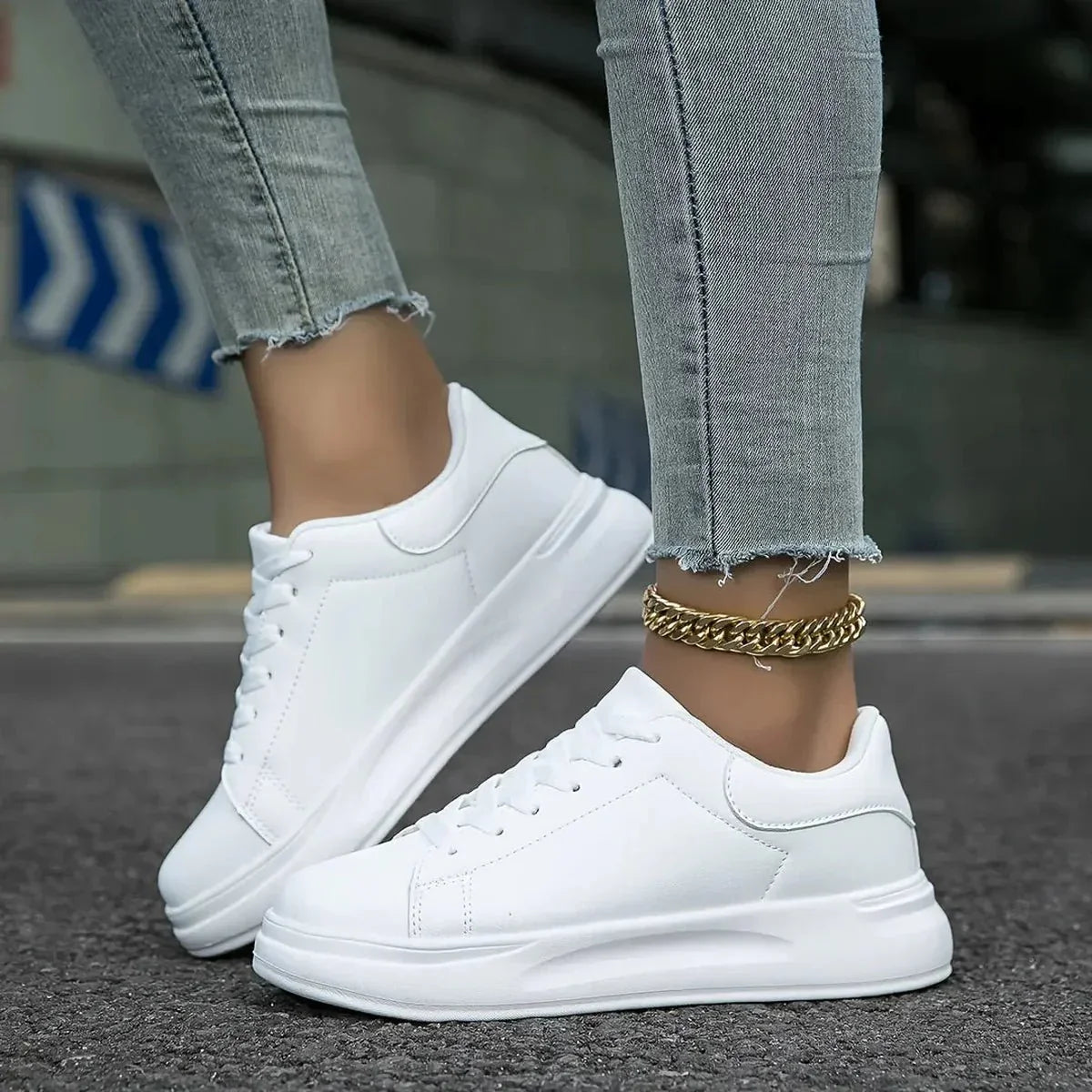 Damen Sneaker Modische Streetstyle Freizeitschuhe