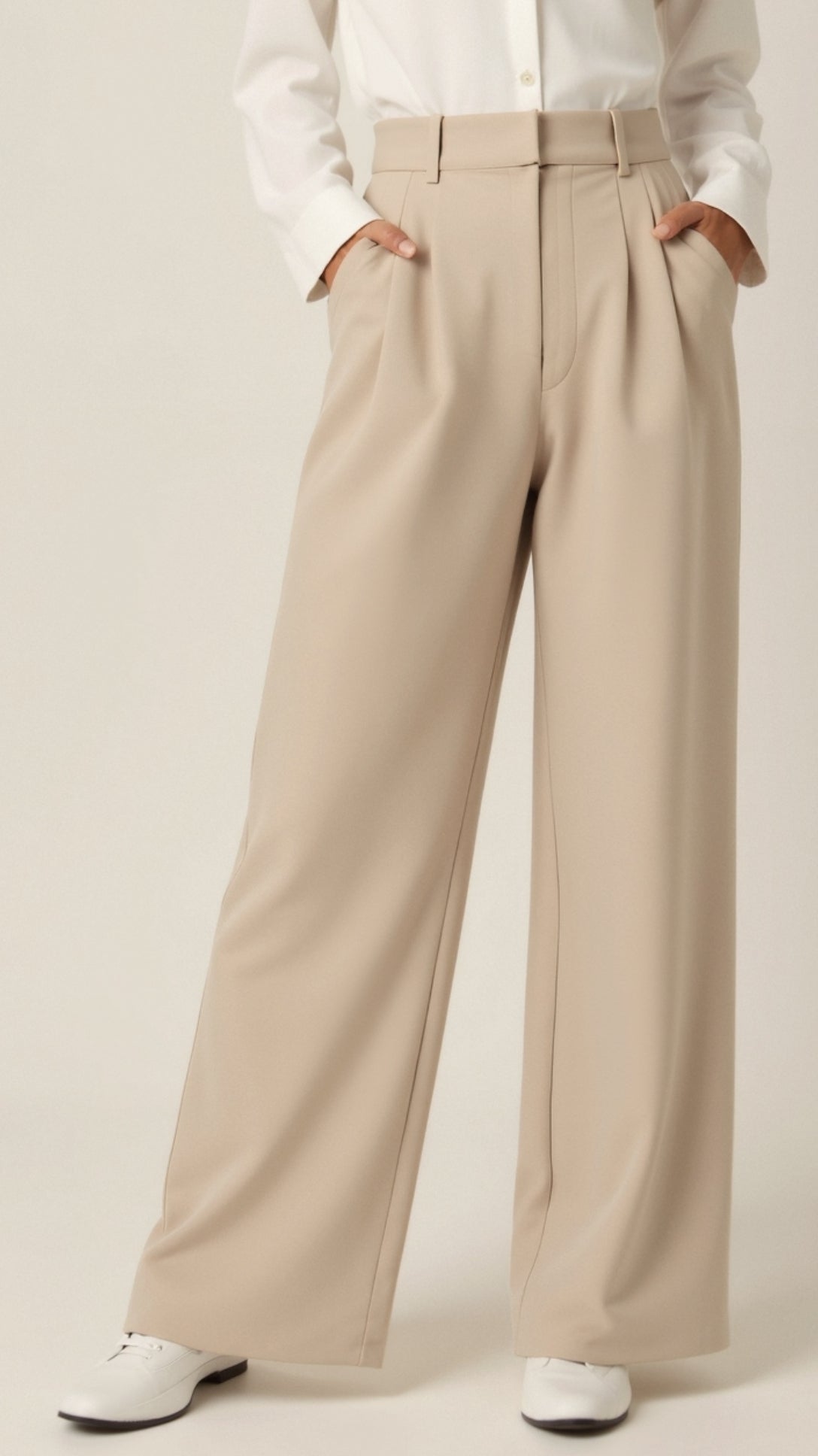 Damen Weitbeinige Hose Hohe Taille