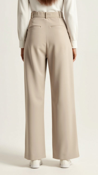 Damen Weitbeinige Hose Hohe Taille