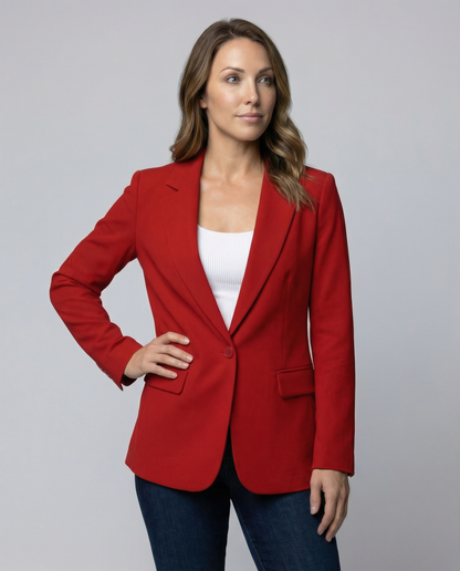 Damen Blazer Elegant Klassisch Schwarz - Eveloria
