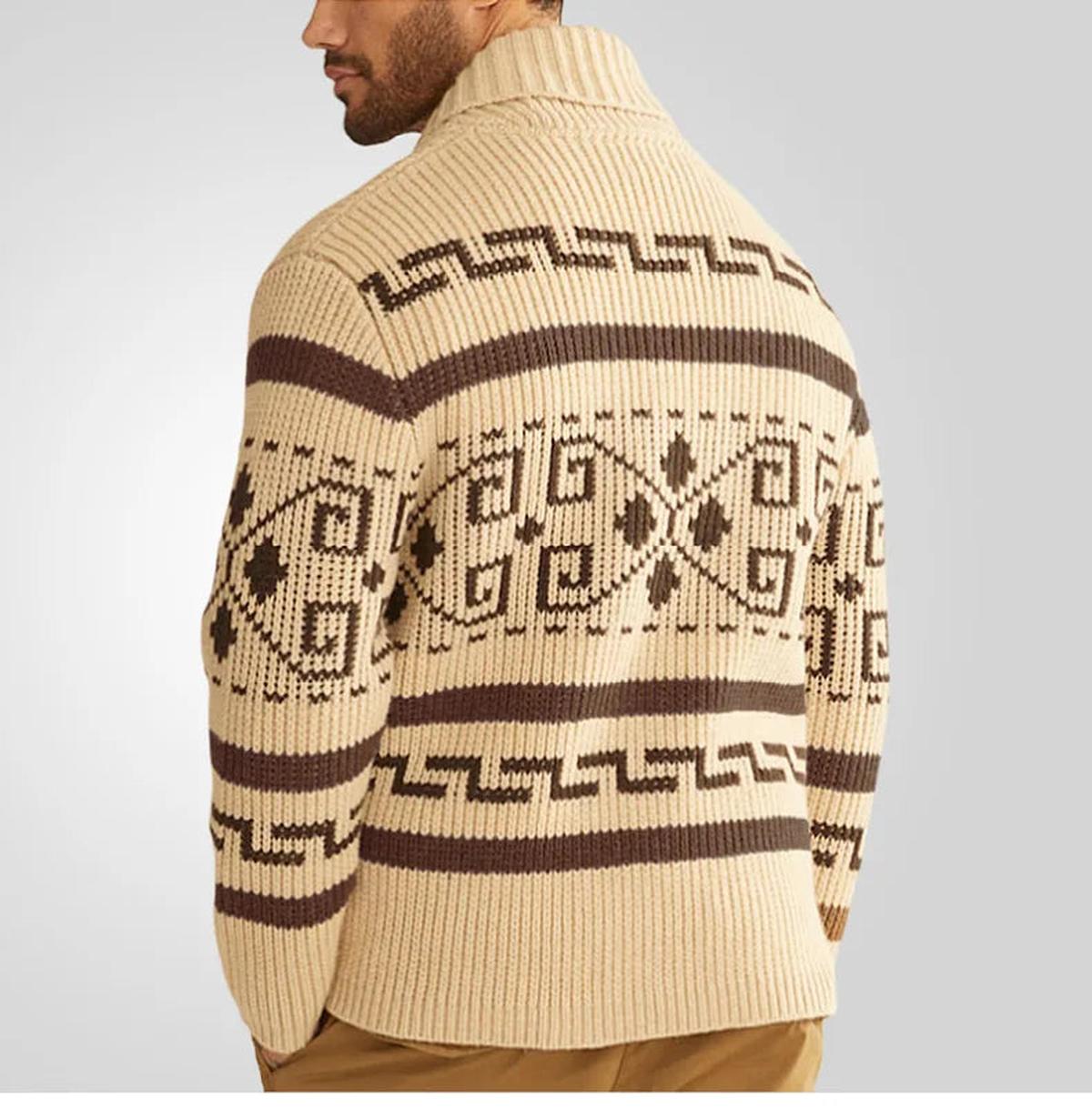 Herren Strickjacke Warm Muster